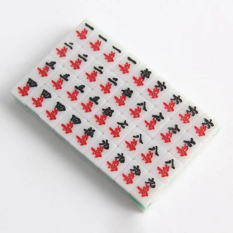 144Pcs/Set Mahjong Portable Mini Mahyong Mainan Traditional Chinese Board Game Travel 4