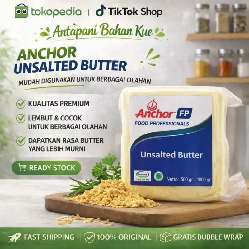 Unsalted Butter Anchor 200gr Kemasan Vakum