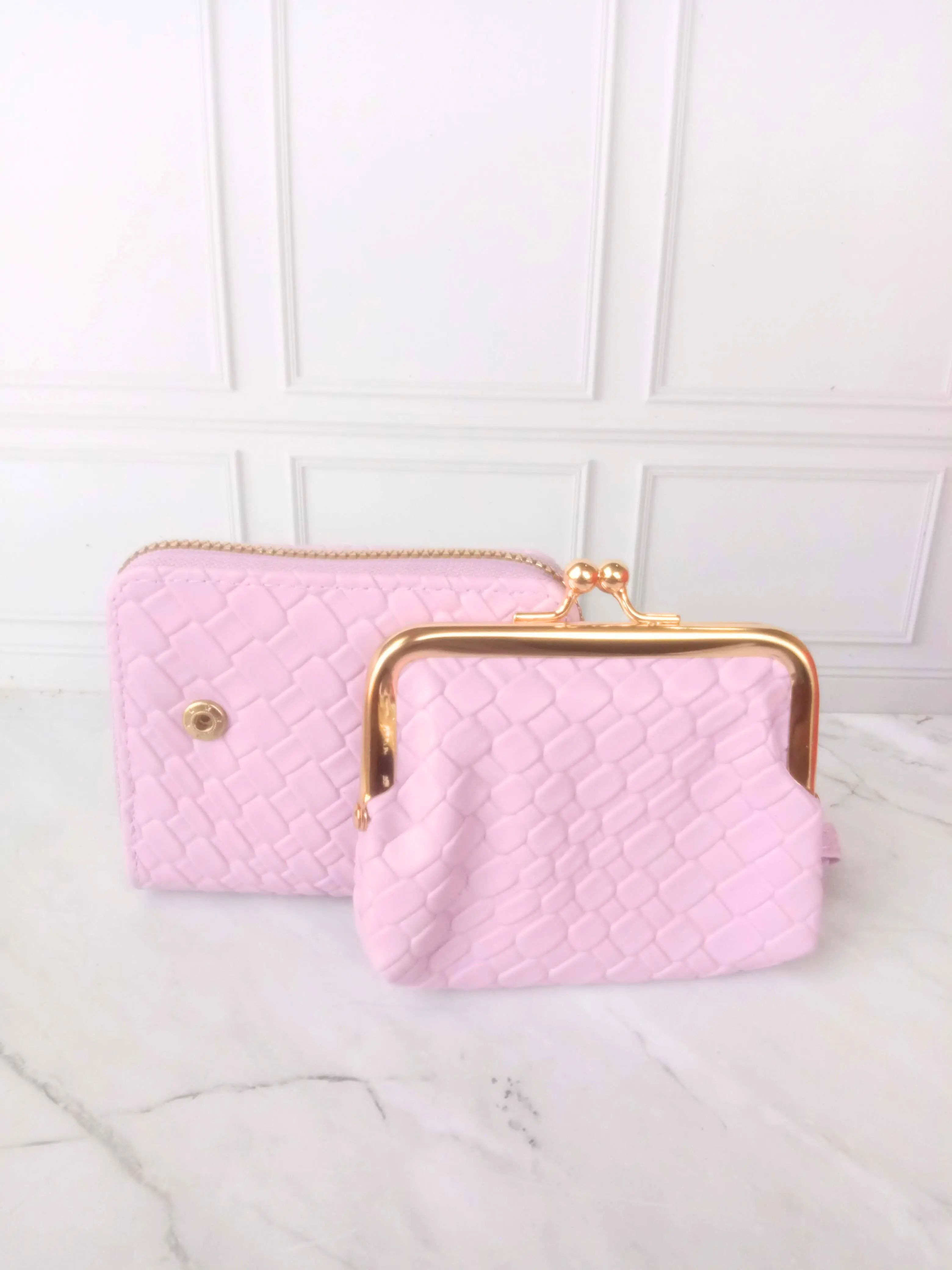 LAKUSO Dompet Behel Relseting Bisa Dilepas Wanita Bahan Kulit Sintetis Dompet Multifungsi #AA94