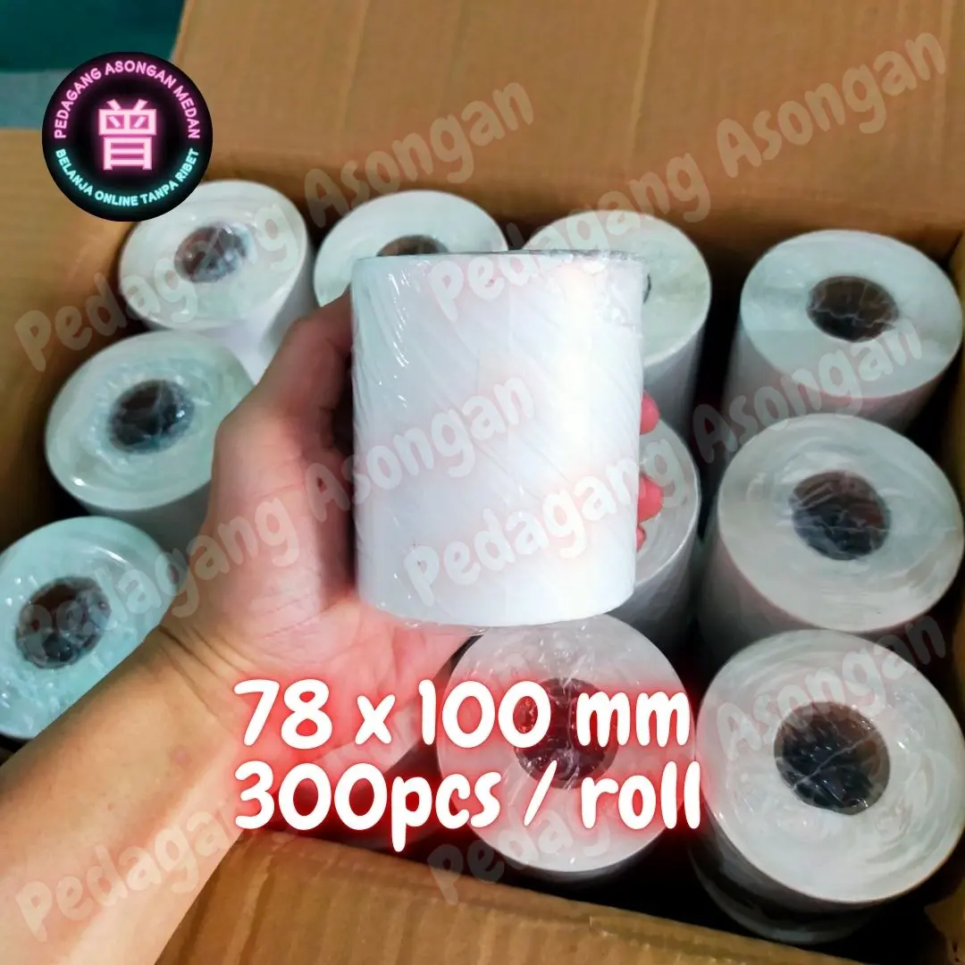 Kertas Sticker Label Thermal Barcode 78x100 mm 300pcs (1 Roll)