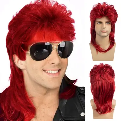 Realistic mullet wig hotsell