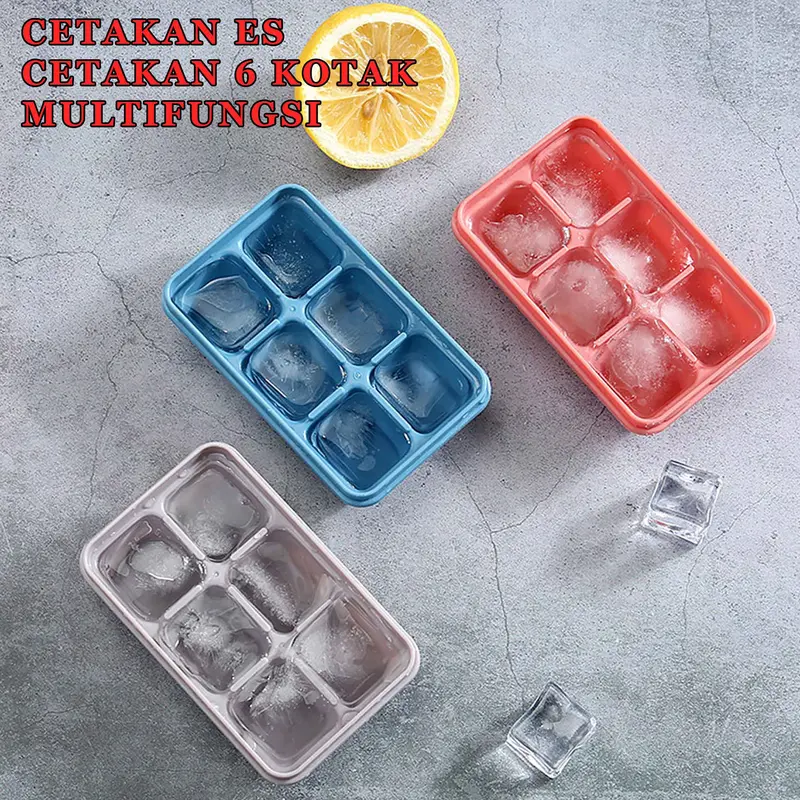 Cetakan Es Batu 6 kotak Cetakan Es   Plastik Silicone Cetakan Jelly Multifungsi 1pcs Kitchenware 0