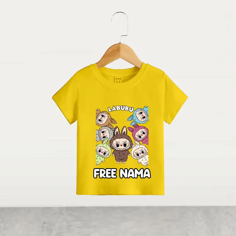 (FREE NAMA) KAOS ANAK UNISEX MOTIF L4BUBU USIA 1-10THN COTTON COMBAD 30S 4