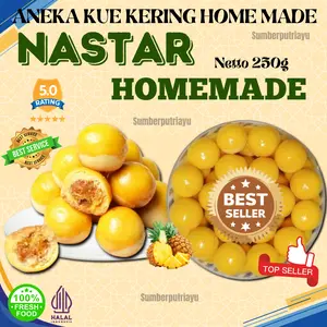 NASTAR NANAS FRESH OVEN ISI SELAI NANAS ASLI LUMER LEMBUT KUE KERING HOMEMADE kemasan toples 250g KUE KERING LEBARAN BEST SELLER HALAL