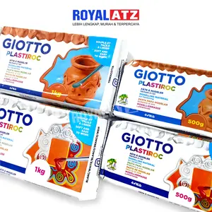Das Clay Giotto Plastiroc Warna Putih / Coklat Kerajinan Tanah Liat (Air Hardening Clay)