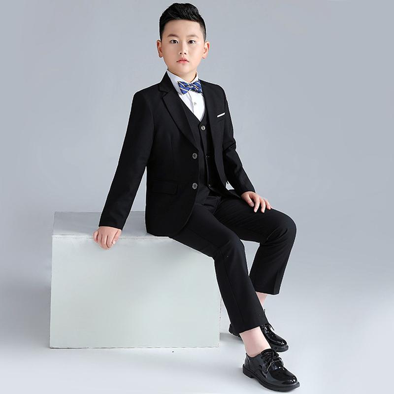 Justblack Setelan Jas Blazer Anak Laki-laki Umur 2-13 Tahun Basic List Putih Kancing Dua Terbaru 4