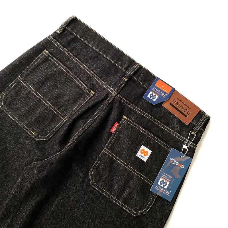 JINSYOU - ARTHUR BARREL PANTS Baggy Raw Denim 14 Oz Black Garment 3