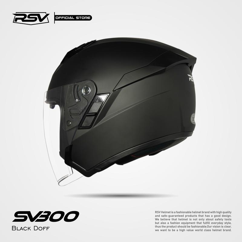 HELM Half Face RSV SV300 BLACK DOFF Motorcycle 5