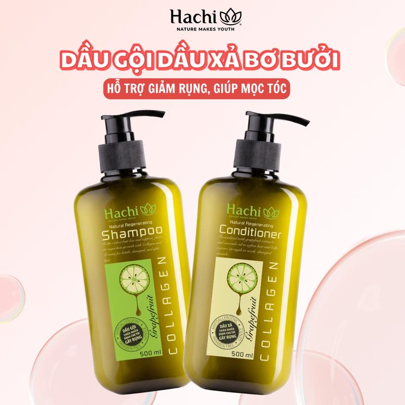 Bộ đôi gội xả bơ bưởi Regenerating Hachi hỗ trợ giảm rụng daugoi cap