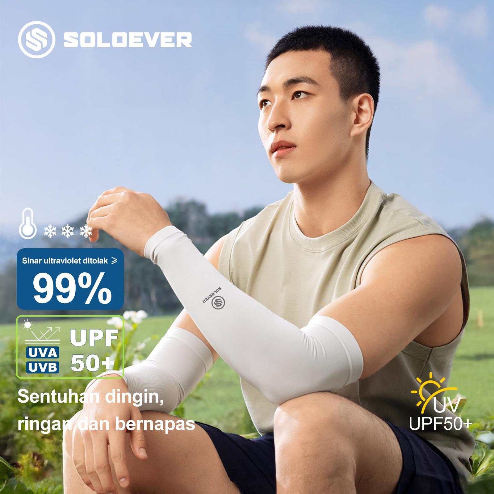 SOLOEVER 1Pair Arm Sleeves UPF50+ Sun Protection Man and Women Lengan baju Breathable Hand Cover Cooling Outdoor Cycling Sun Biking Ice Fabric Sleeve