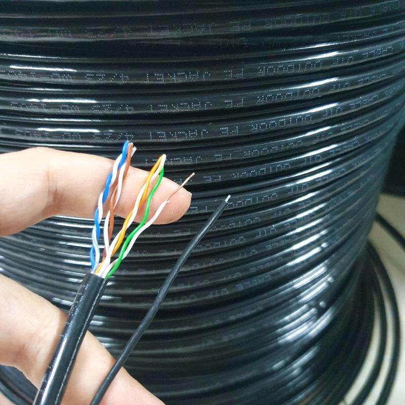  Cuộn 305m dây mạng cat6 ngoài trời có cáp cường lực tốc độ cao lõi 0.58mm nhôm hợp kim magie phủ đồng 