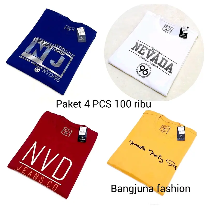 PAKET 4PCS 100RIBU KAOS distro, KAOS LENGAN pendek, SEMI katun, MOTIF RANDOM baju oblong Atasan Pria Panjang Variasi 4