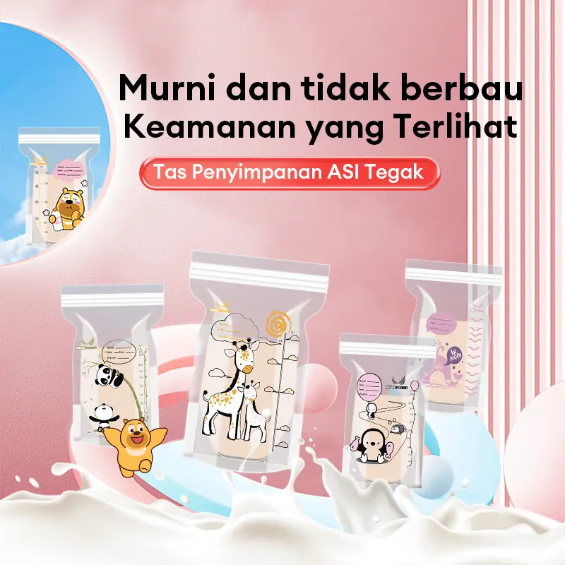 【Spesial Ramadhan】 Kombinasi-Breast Pad &Kantong Asi | Cotton Pads | Bantalan Payudara | Penyerap Asi Menyusui | Mengemas makanan  Kantong penyimpanan susu BreastMilk Storage Bag BPA free-PP Food Grade 5