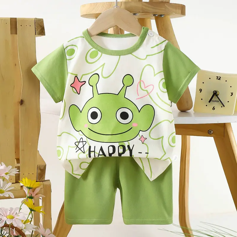 BOBOHO - Setelan Baju Bayi  / Baju Katun Anak Laki-laki / Setelan Kaos Anak / Baju Bayi Lengan Pendek PART 4 Parsel Perempuan 3