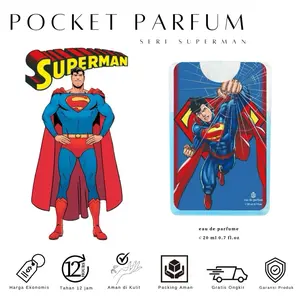 Pocket Parfum Seri Superman Eau de Parfum Travel Size 20ml Ketahanan 6-12Jam Wangi Laki-Laki