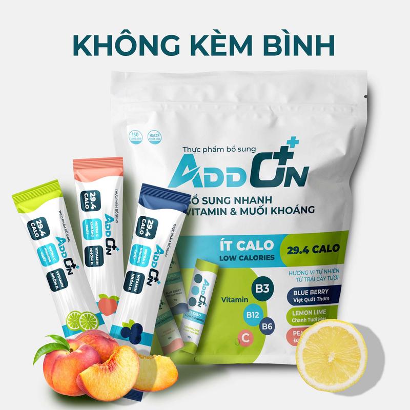  KHÔNG TẶNG BÌNH- ADDON vị tổng hợp bột uống thể thao ít calo Hỗ trợ bù nước bổ sung điện giải và muối khoáng thiết yếu 