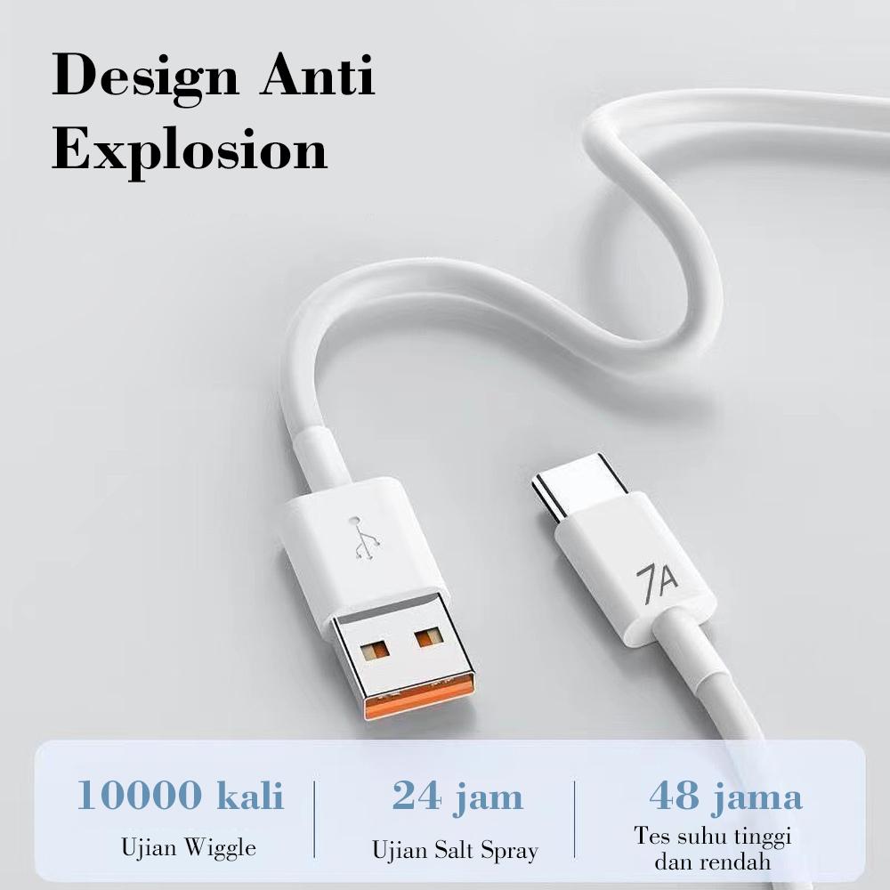 Kabel pengisi daya ponsel tipe-c pengisian daya super cepat 7A putih cocok untuk kabel data Huawei Xiaomi 100w Panjang Konektor Cable Hitam Kabel pengisi daya ponsel tipe-c pengisian daya super cepat 7A putih cocok untuk kabel data Huawei Xiaomi 100w Panjang Konektor Cable Hitam