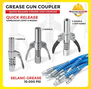 alat aplikasi minyak gemuk grease gun coupler high pressure Baja Biru Karat Konektor Kuat Kunci Listrik Penjepit Pipa Psi Selang Stainless Steel