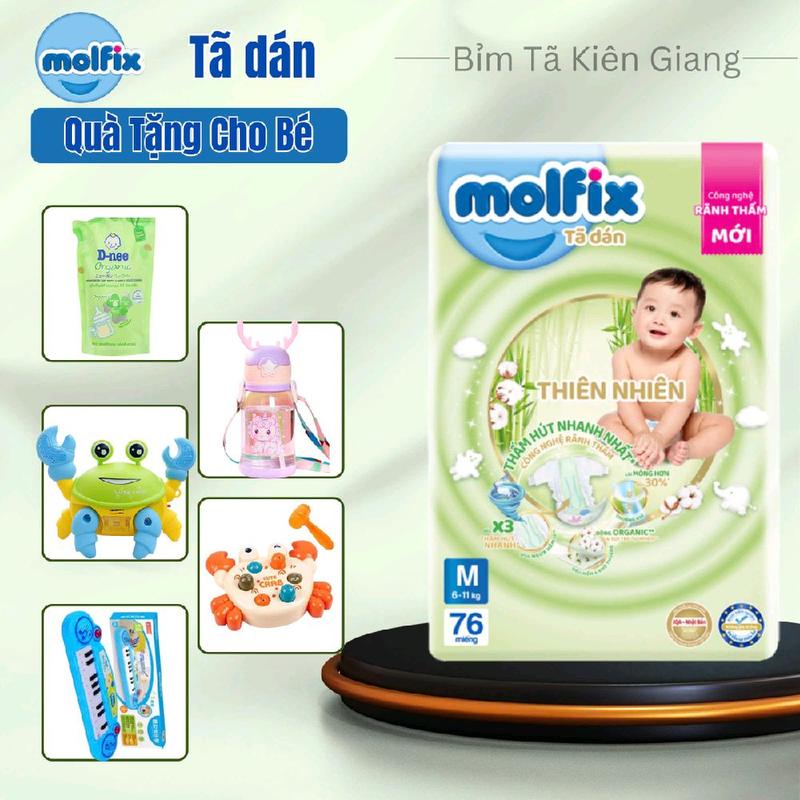 [ KÈM QUÀ ] Tã Dán Molfix Thiên Nhiên đủ size  dành cho bé 4-11kg Women