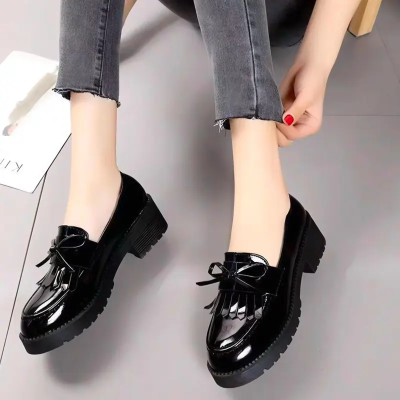 Sepatu Docmart Wanita Icis Terbaru Hak Datar Fashion Shoes Oxford Cewek Kasual Kerja Hitam Ootd Viral Kekinian 1989 Bisa Cod 4