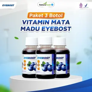 Eyebost Paket 3 Botol - Vitamin Kesehatan Mata Bantu Masalah Mata Minus/Plus/Lelah/Berair DLL Lens Soflens suplemen vitamin herbal