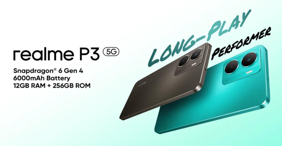 realme P3 5G 12GB+14GB*|256GB (Snapdragon 6 Gen 4 | 6000mAh Battery | 45W Fast Charge | NFC)