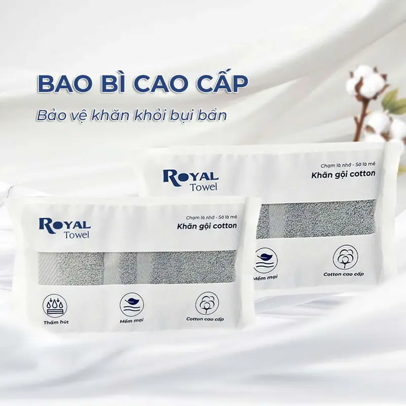 Khăn tắm khách sạn Royal 60x120cm với sợi bông cotton dày thấm hút tốt Nhà Tắm 5
