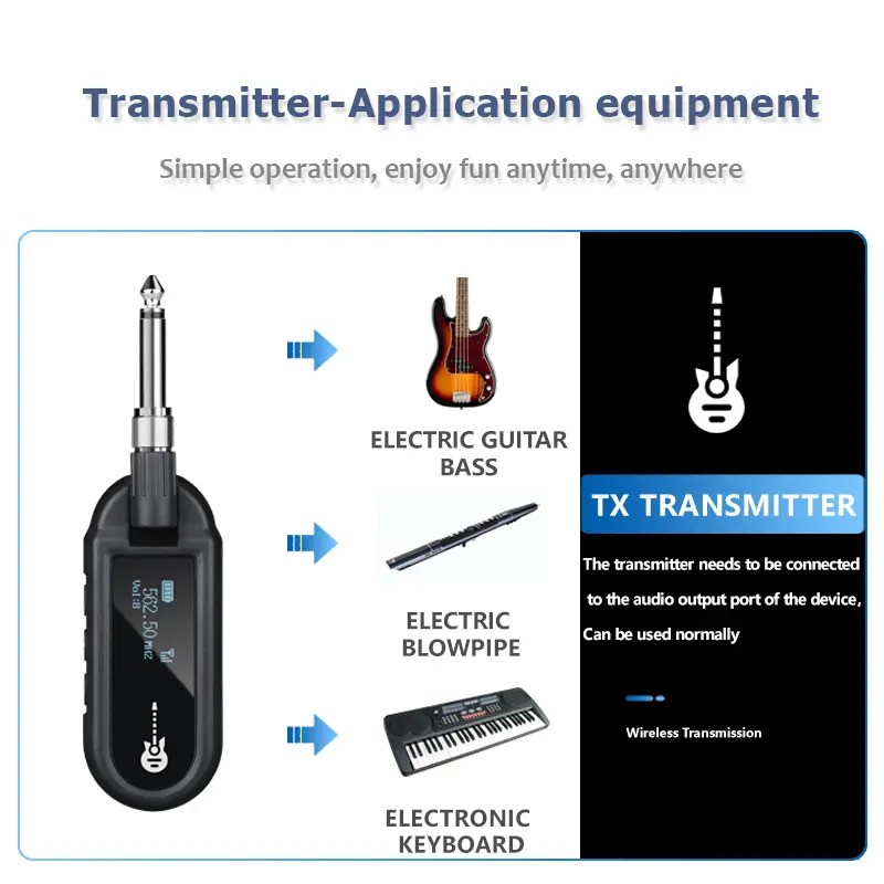 Pemancar mikrofon instrumen gitar listrik penerima peluncuran nirkabel kayu pickup gitar audio bass transmisi pipa rambut mic  suara jernih 2