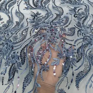 BAHAN KAIN TILE BUNGA BORDIR PAYET BAHAN KEBAYA DRESS PENGANTIN WISUDA LAMARAN DLL