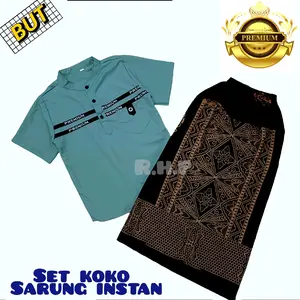 setelan Baju koko sarung anak cowok  / koko muslim  Kurta  Turki Katun modern