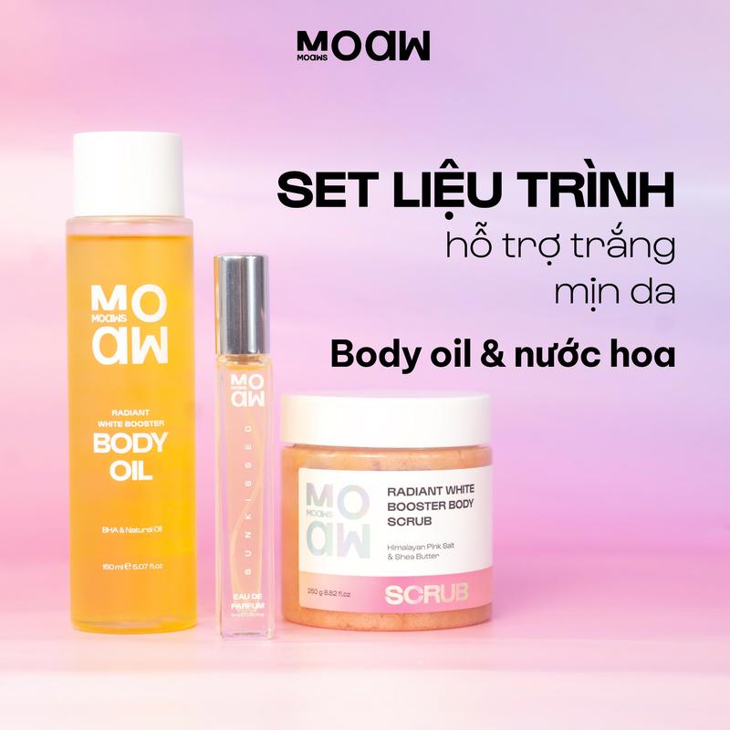   MUA 3 GIẢM 50%  Combo Liệu Trình Trắng Da - & Body Oil BHA Dưỡng Ẩm Hương Nước Hoa MOAW MOAWS - Dầu Dưỡng Hỗ Trợ Giảm Sần Rạn Da Thấm Kem Nhanh - Kem Body Trắng Da Không Bết - Kem Ủ Body Nâng Tone Da - Kem Dưỡng Phục Hồi Da Khô - S 