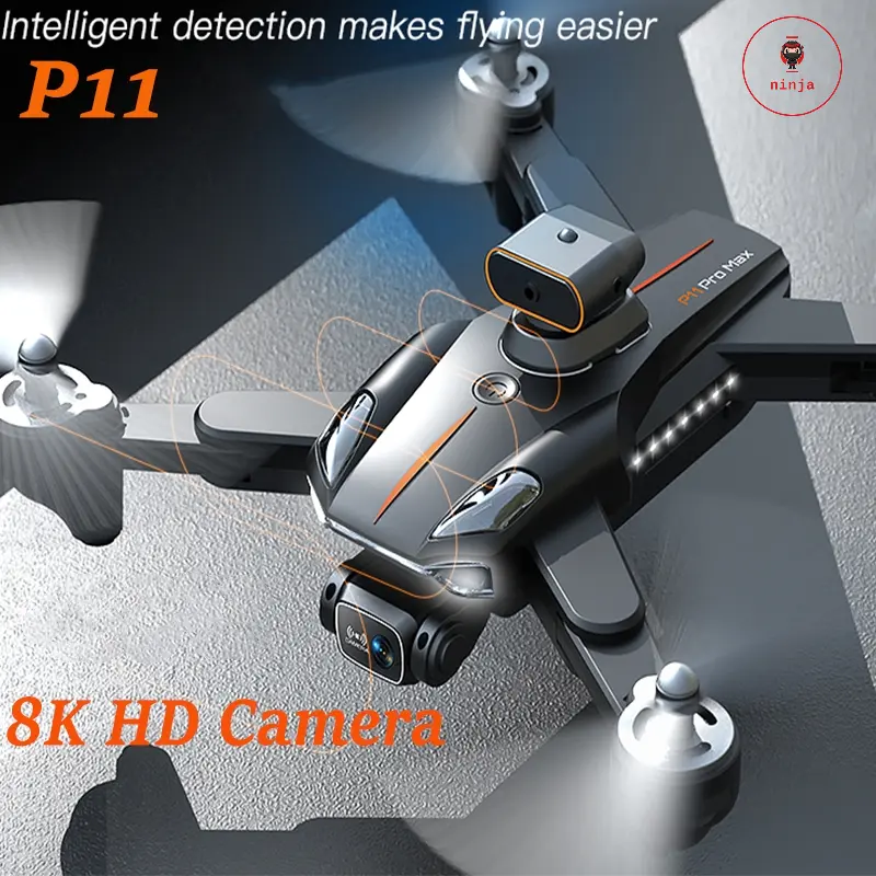 【New】P11  electrically adjustable dual camera drone 360 ° omnidirectional obstacle avoidance definition aerial drone