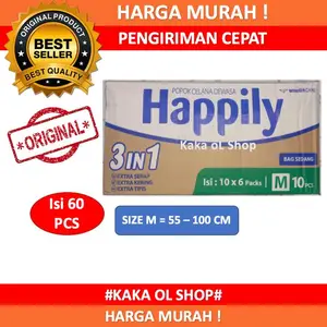tersedia - happily popok celana dewasa - happily adult diapers pants m l xl kemasan karton isi 6 bal