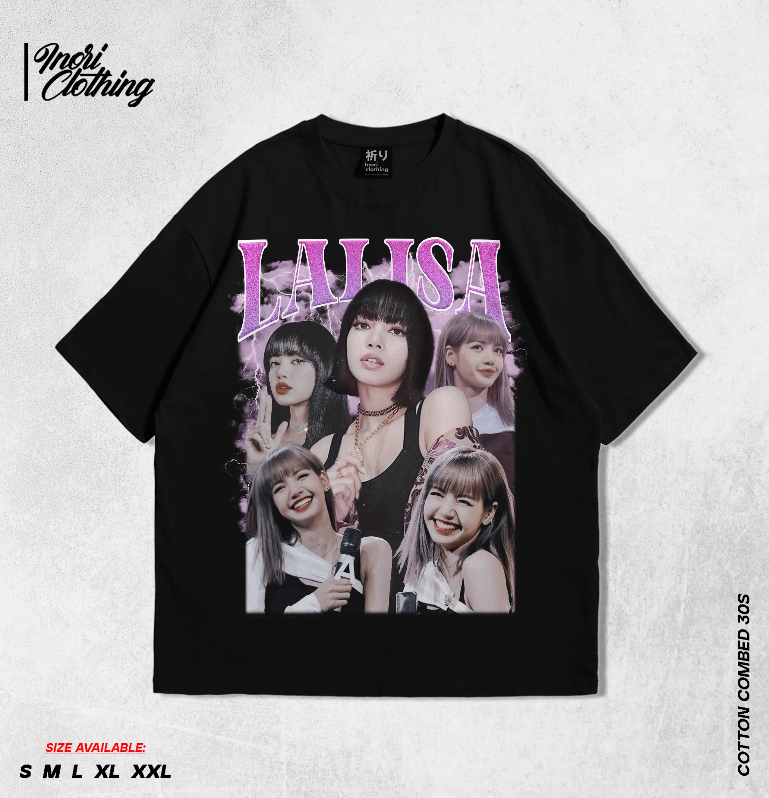 Kaos LALISA METALISA Casual Cotton Combed Kaos Konser