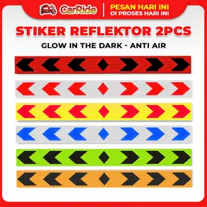 Stiker Reflektor Isi 2 Pcs Stiker Reflektor Kendaraan Glow In The Dark Stiker Reflektor Anti Air