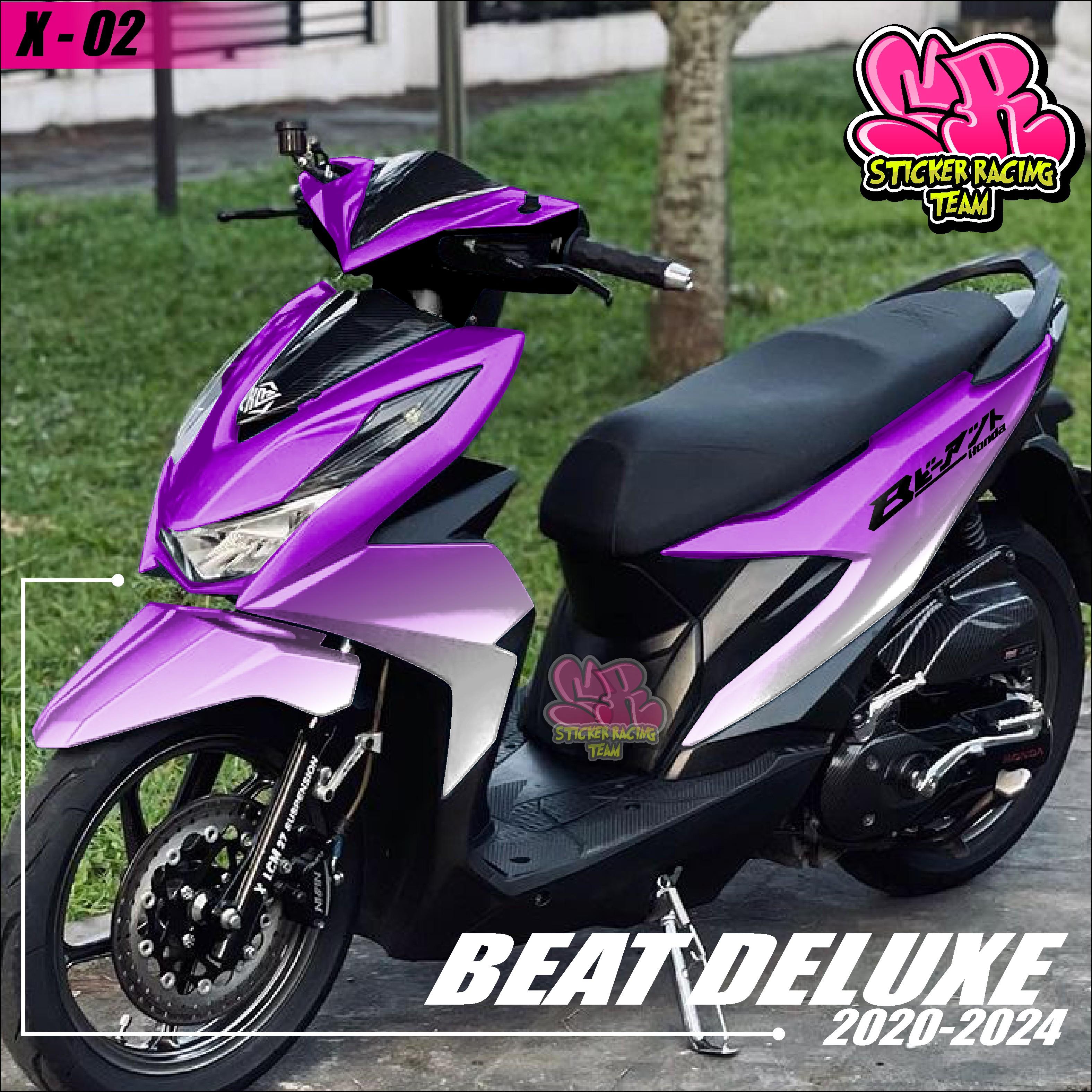 Sticker Decal Full Body Honda Beat Deluxe Beat Street 2020 2021 2022 2023 2024 Sticker Beat Deluxe Street Gradasi Racing Beat Gradasi Rainbow SR X 02