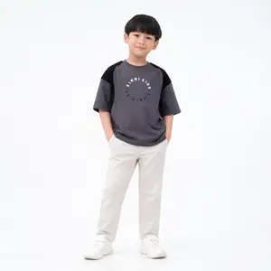 Kimmikids Kaos Anak Laki Laki Kombinasi Hitam Abu Abu 1-11 Tahun Katun Combed 24s Desain Unik Nyaman