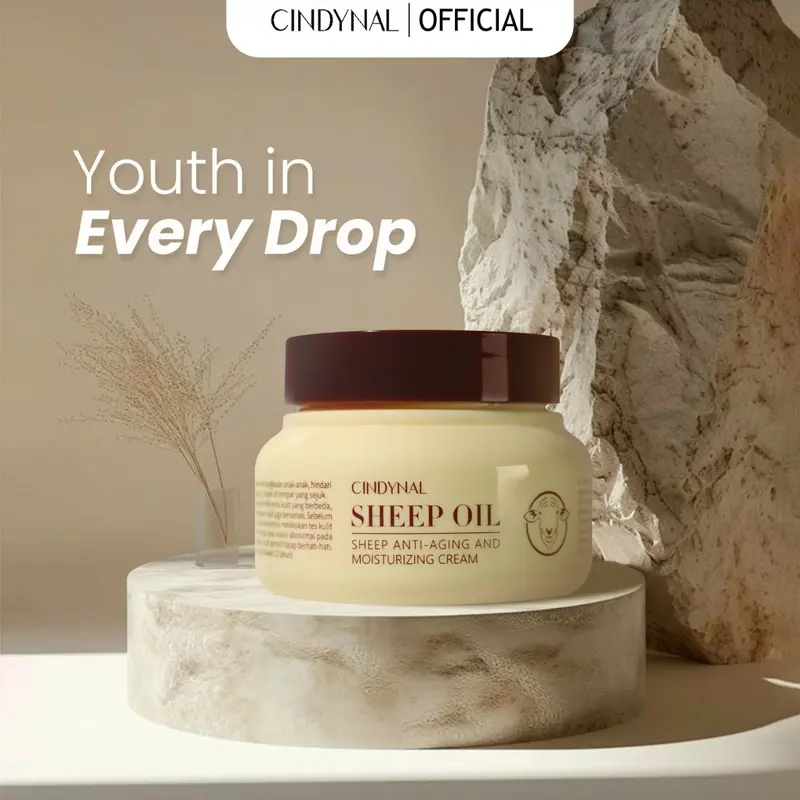 BPOM Cindynal Sheep Oil Moisturizing Cream Goat Milk Anti Aging Pelembab Wajah Kering dan Kusam / Skin Barrier Moisturizer 3
