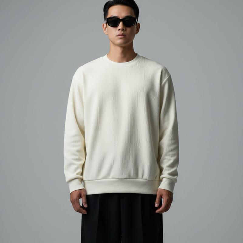 Áo len tay dài sweater cardigan - form regular - sợi dệt thoáng mát 100%. Định lượng 350gsm