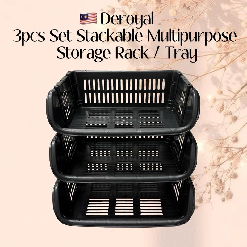 Deroyal 3pcs Set Stackable Multipurpose Storage Rack / Tray - TikTok ...