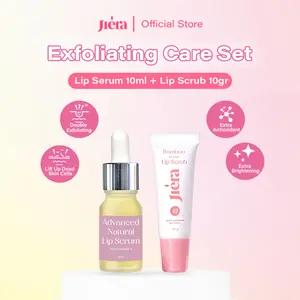 [Bundling] JIERA Lip Serum 10ml + JIERA Lip Scrub 10gr | Paket Mencerahkan, Eksfoliasi, Mengatasi Bibir Kering, Melembutkan Bibir Dengan Kandungan Saffron dan Vitamin C