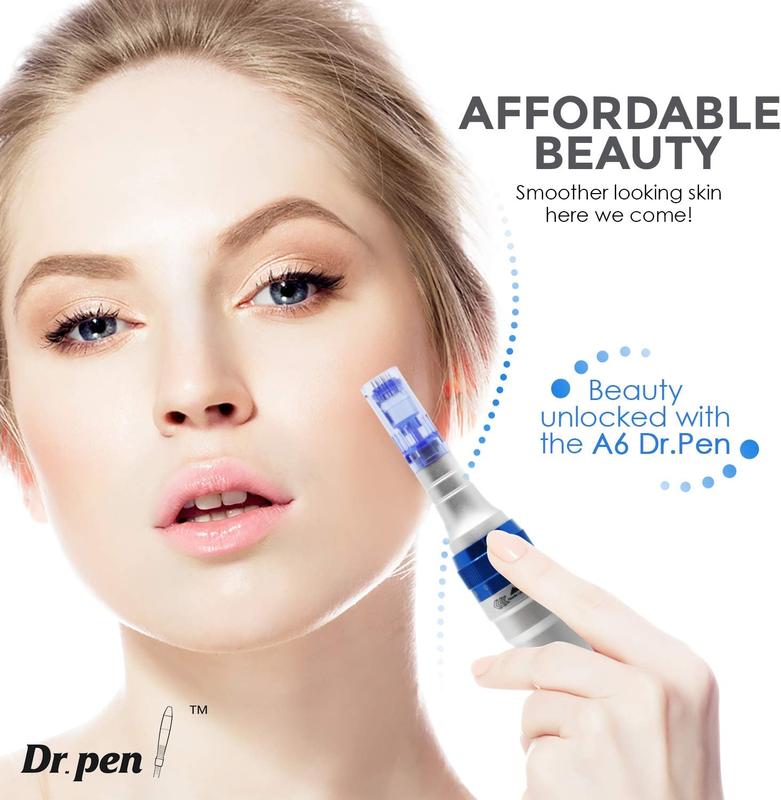 Bút Microneedle Không Dây Dr.Pen A6, Bút Làm Đẹp Da Chuyên Nghiệp, Cho Mặt, Cơ Thể Và Râu, Bộ Chăm Sóc Da Cho Mặt Và Cơ Thể, Với 5 Chiếc Kim Nano, Dụng Cụ Chăm Sóc Da 7