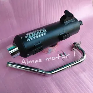 KNALPOT STANDAR RACING DRAKO FULSET Adem Ngebas Beat delexu,Beat karbu,Beat fi,Mio sporty,Vario125/150, Scoopy