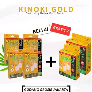 BELI 4 GRATIS 2 Box Kinoki Gold Detox Foot Pads Koyo Penyerap Racun Dalam Tubuh Secara Alami