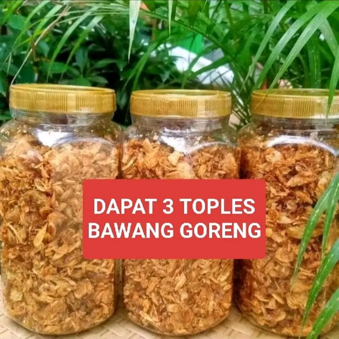 3 Toples Bawang Goreng Kemasan 150gr bawang goreng Probolinggo