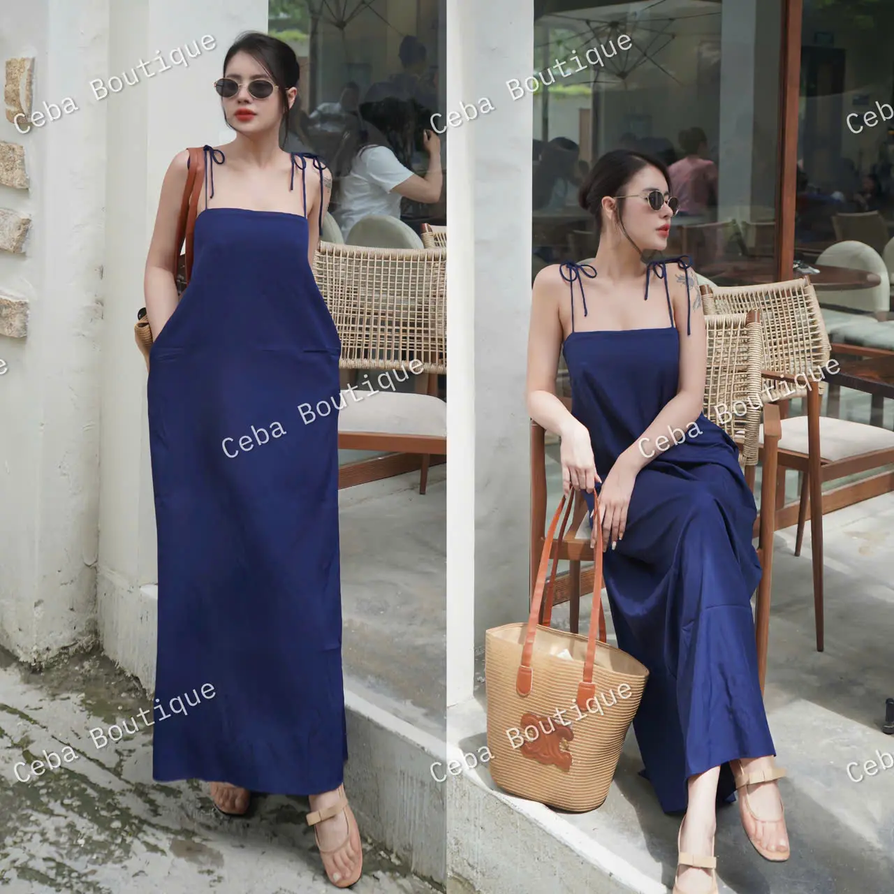 CEBA & KOL D45 - Đầm Suông Nữ 2 dây nhẹ nhàng basic CEBA BOUTIQUE Women Dress