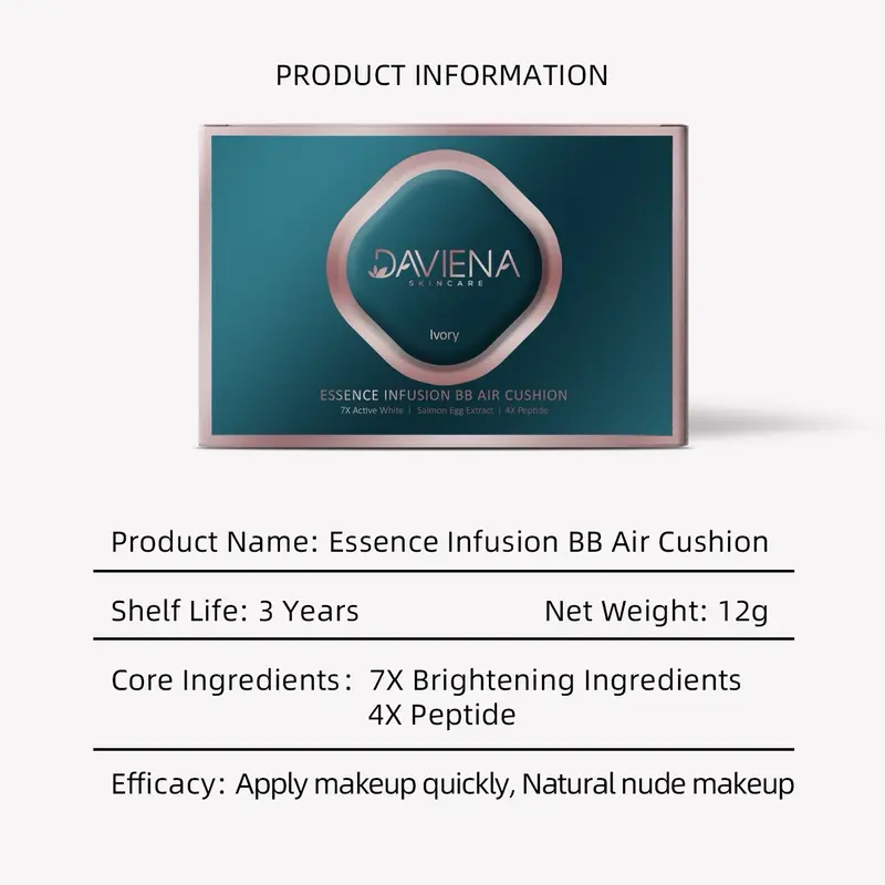 ESSENCE INFUSION BB AIR CUSHION DAVIENA SKINCARE Kontrol Minyak Pengecil Pori-pori Medium Coverage 6