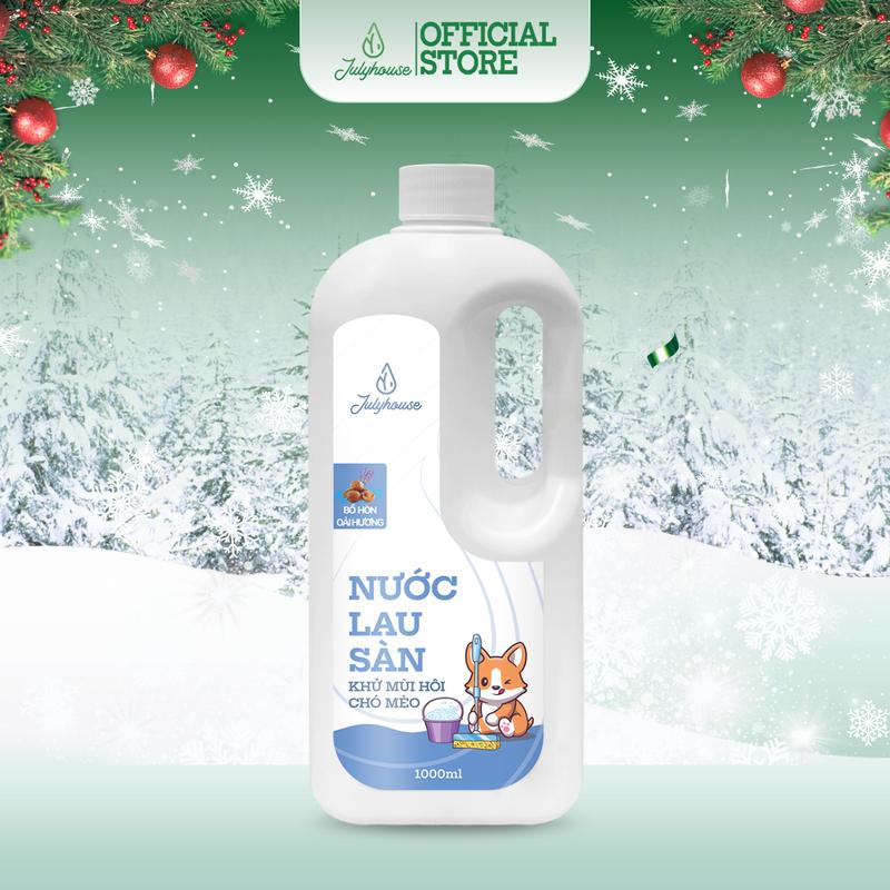  Nước lau sàn khử mùi hôi chó mèo 1000ml JULYHOUSE kết hợp tinh dầu Oải Hương Vỏ Bưởi Khuynh Diệp và Sả Chanh 