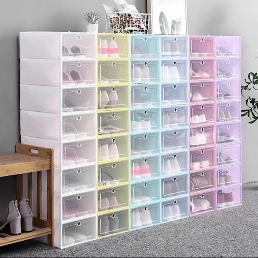 Kotak Sepatu Transparan Tebal Serbaguna Shoes Box Tempat Penyimpanan Sandal cod Kertas