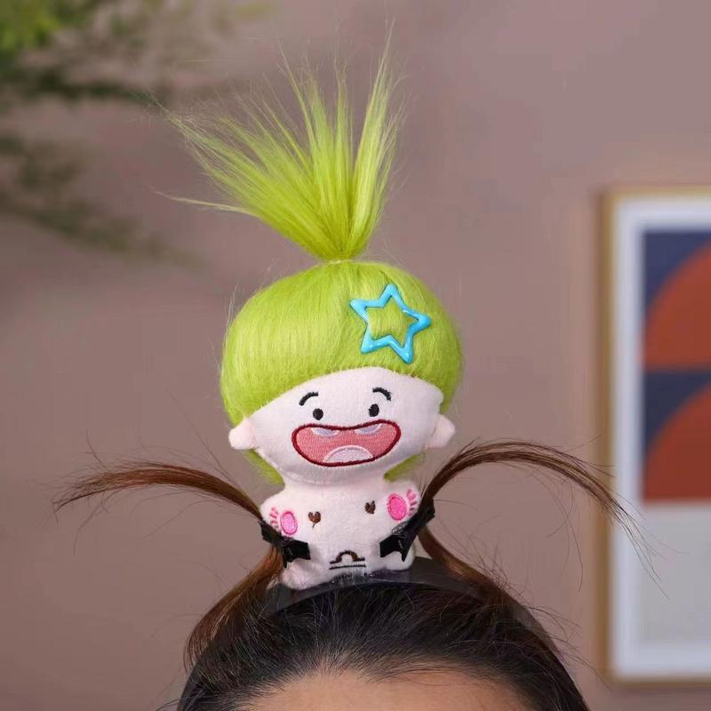 Product Introduction of New personality funny, toothless cotton doll, fried hair, funny headband, girlfriend photo props 11